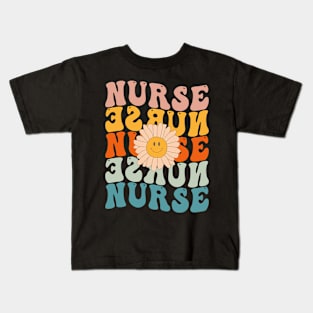 Retro Groovy Nurse Life For Women Nursing For Nurses Week Kids T-Shirt